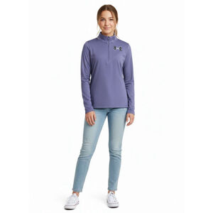 Girls Under Armour Sweatshirt XL Purple Black ColdGear